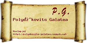 Polyákovits Galatea névjegykártya